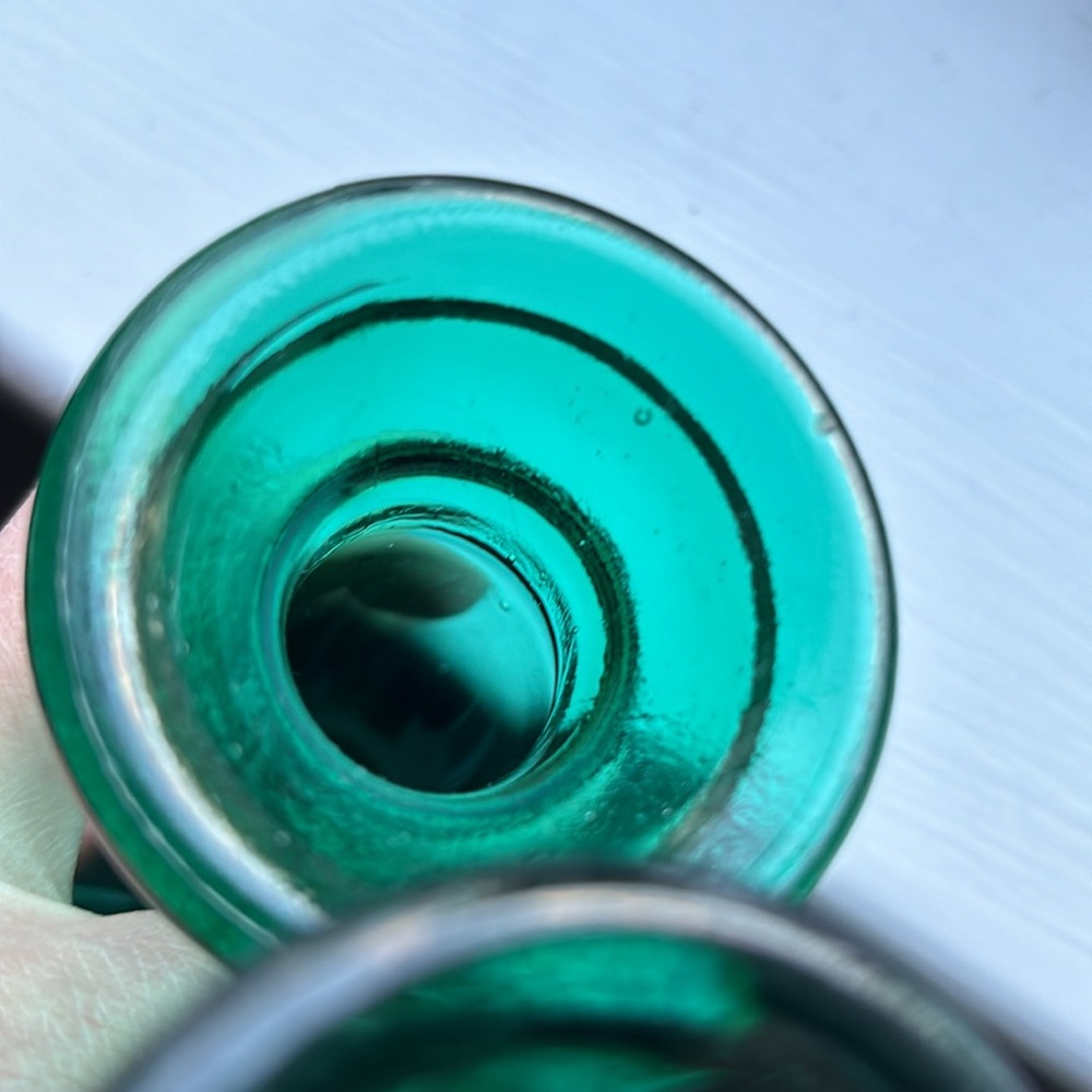 Glass Taper Candle Holders/ Bud Vase Emerald Jade green NWOT “Gorgeous Designs” - Picture 9 of 16